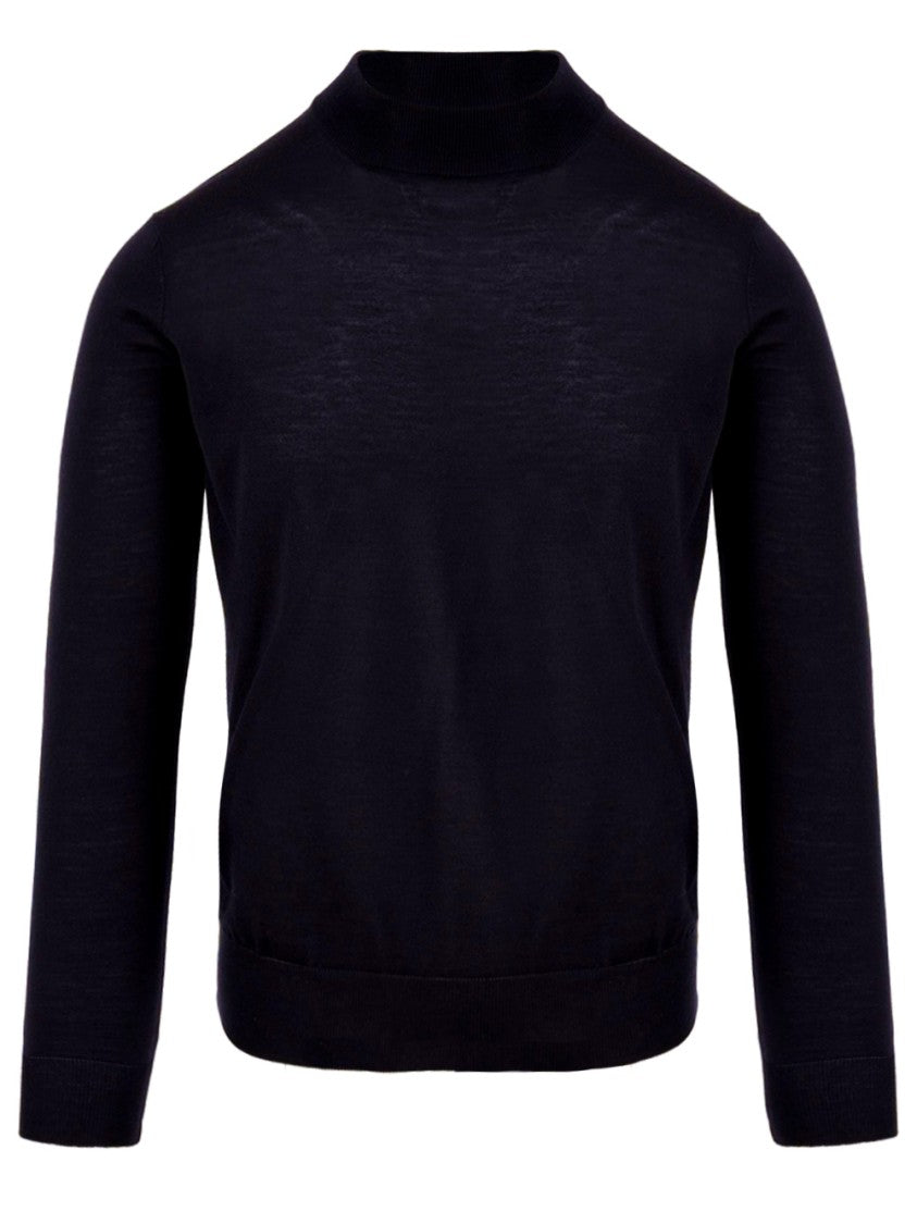 Filippo De Laurentiis Navy Blue Merino Wool Turtleneck Sweater