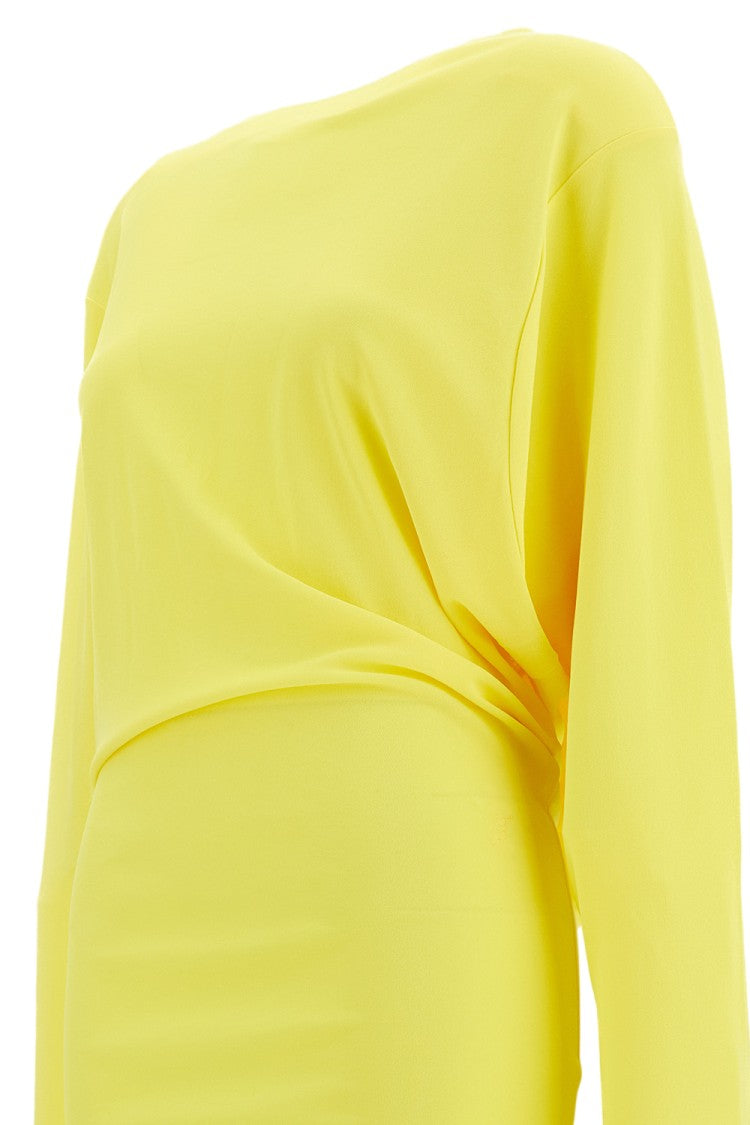Jacquemus Back Draping Mini Dress With Embroidered Detail