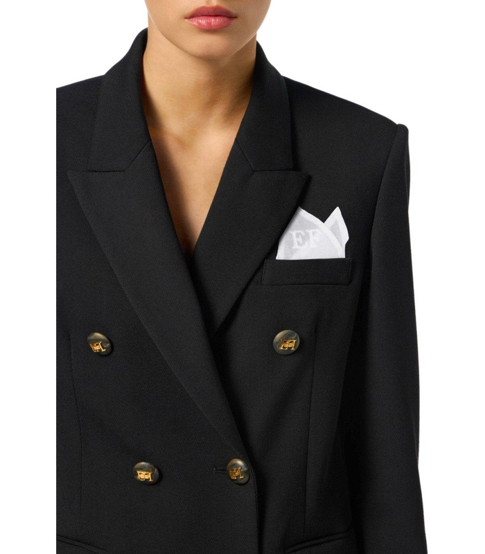 Elisabetta Franchi Black Double-Breasted Blazer