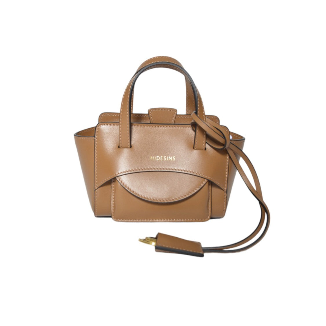 Hidesins Caramel Leather Flap Xs Mini Shopper Bag