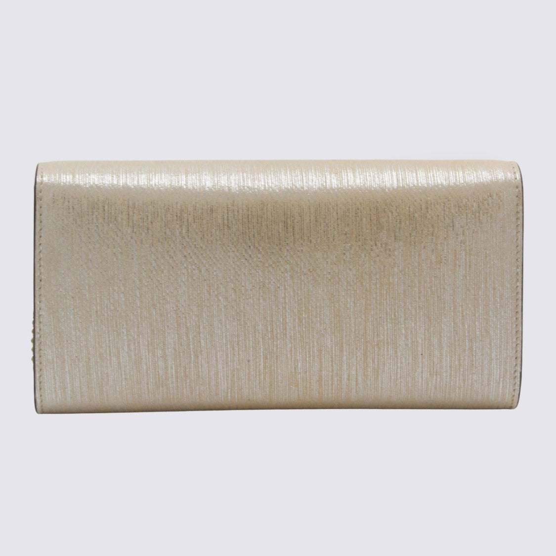 Jimmy Choo Rectangular Gold Clutch Bag With Polished Metal Accent