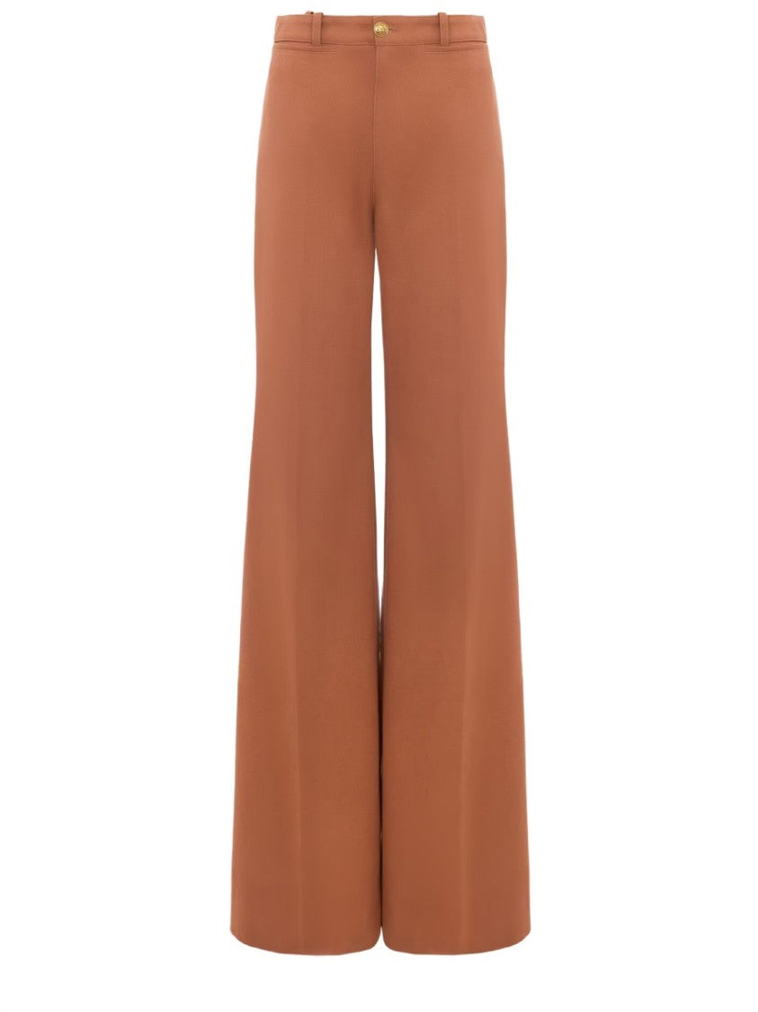 Chloé High-Waisted Flared Pants With Signature Detailing