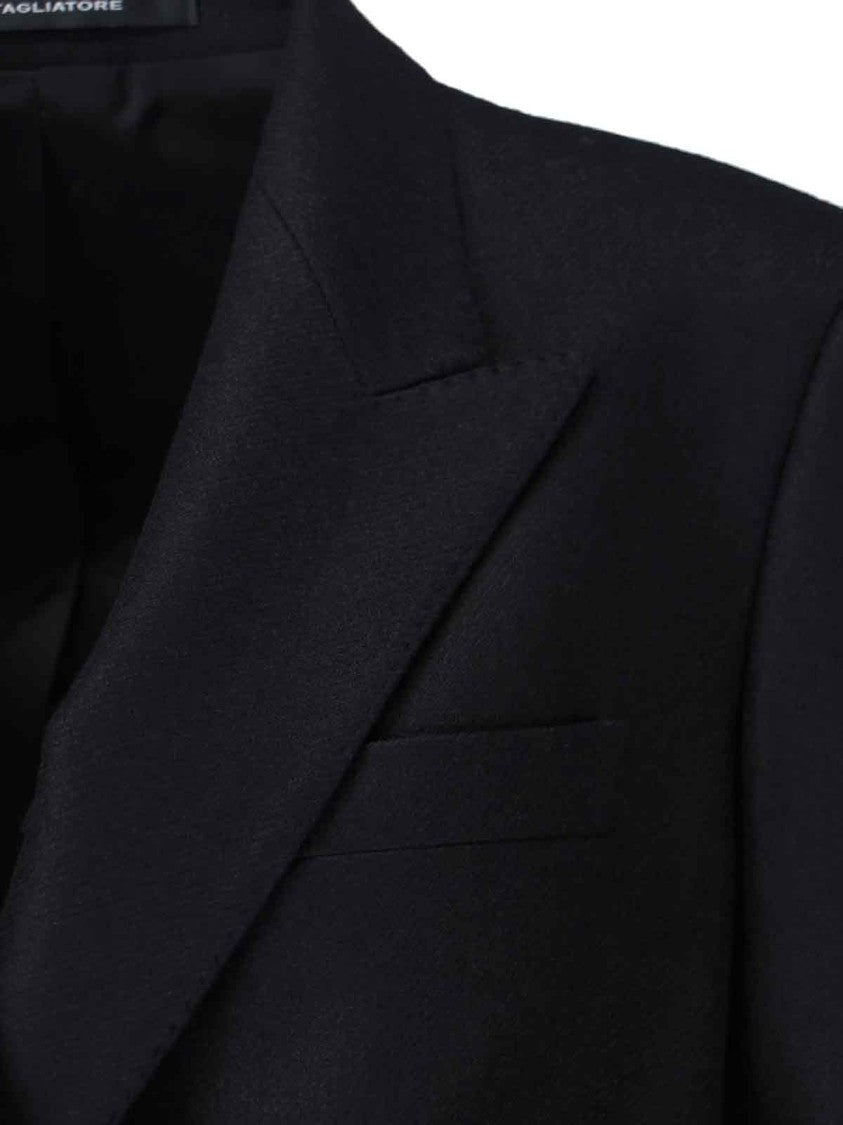 Tagliatore Tailored Black Jacket With Classic Collar And Minimalist Design