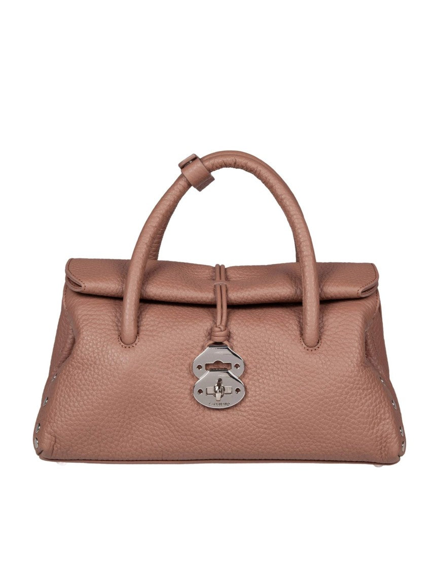 Zanellato Dotta Centauro S Hammered Leather Bag In Brown Ribolla