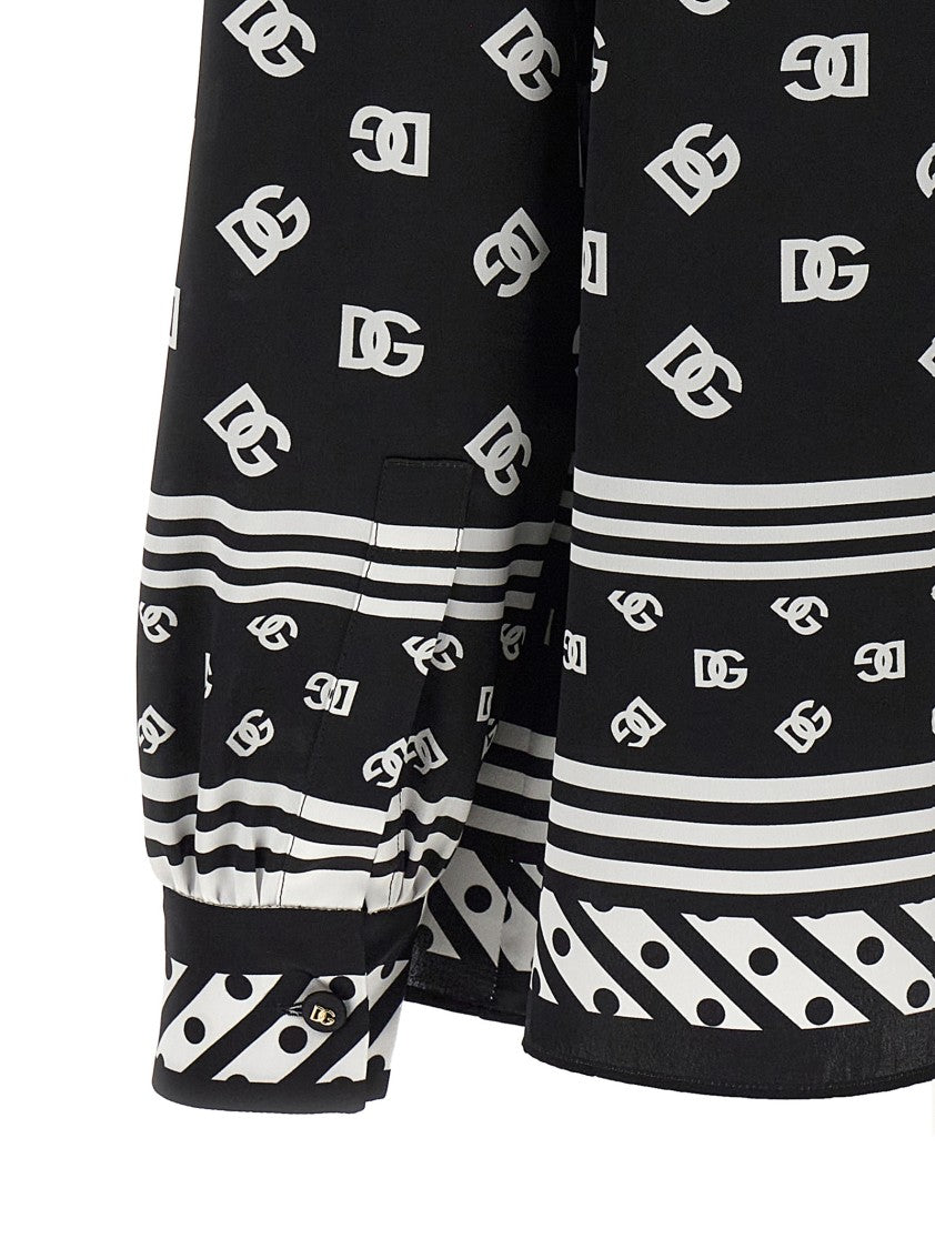 Dolce & Gabbana Silk Twill Shirt With Lavallière Collar