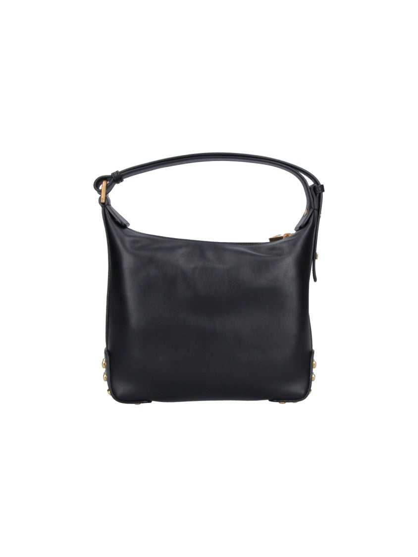 Tod's Black Metal Dots Leather Shoulder Bag