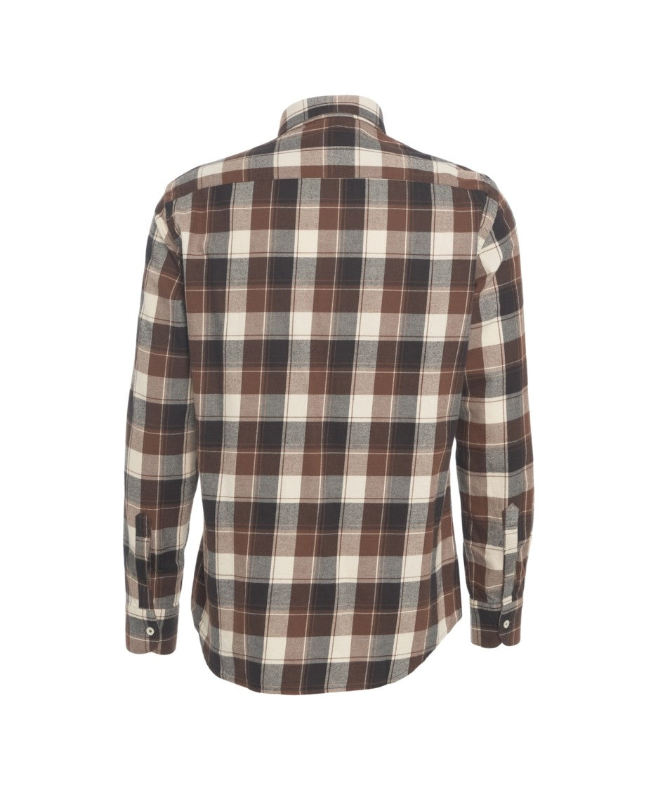 Bastoncino Bastoncino Plaid Shirt With Button-Down Collar And Rounded Hem