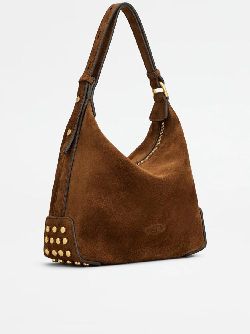Tod's Brown Gmt Sacca Mini Suede Handbag