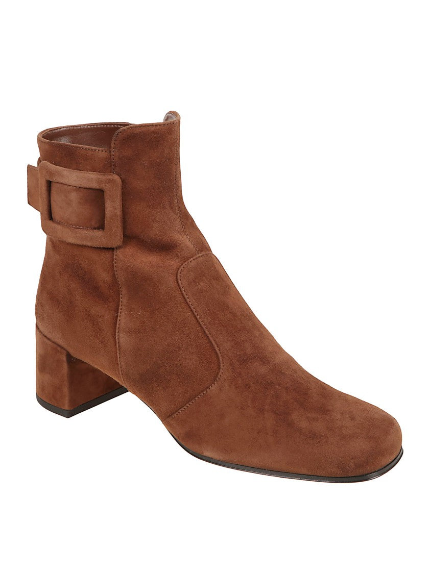 Roger Vivier Rich Brown Suede Ankle Boots