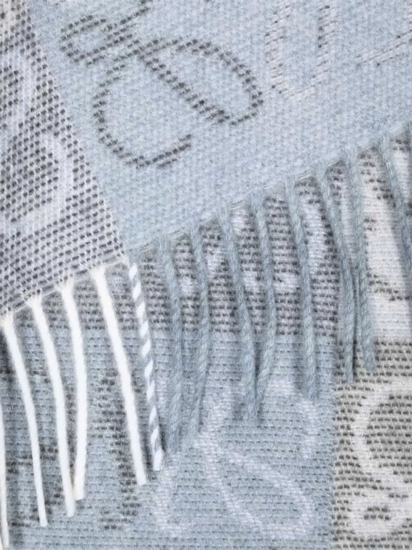 Loewe Checkered Pattern Scarf With Intertwined Motif
