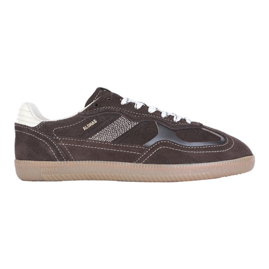 Alohas Dark Brown Suede Sneakers With Translucent Panels