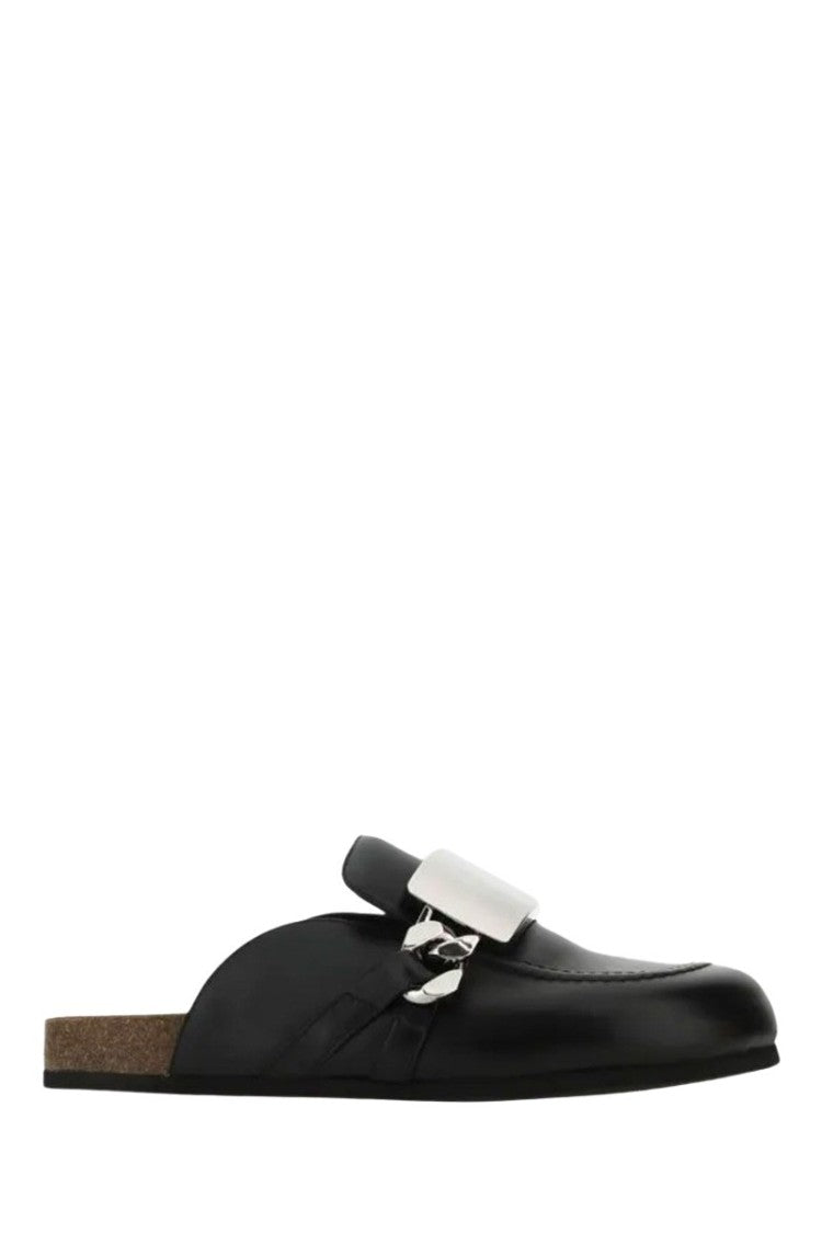 Him Co Black Leather Slippers