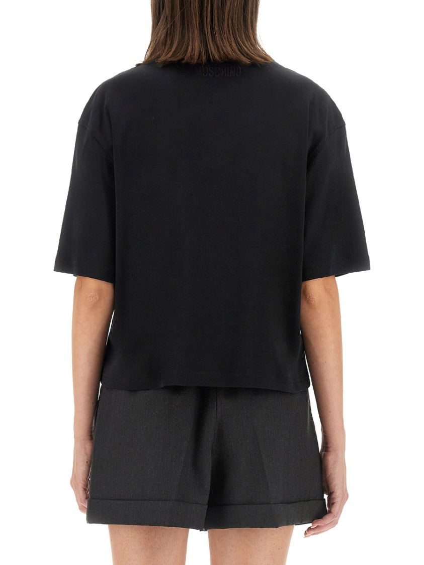 Moschino Cropped Black T-Shirt
