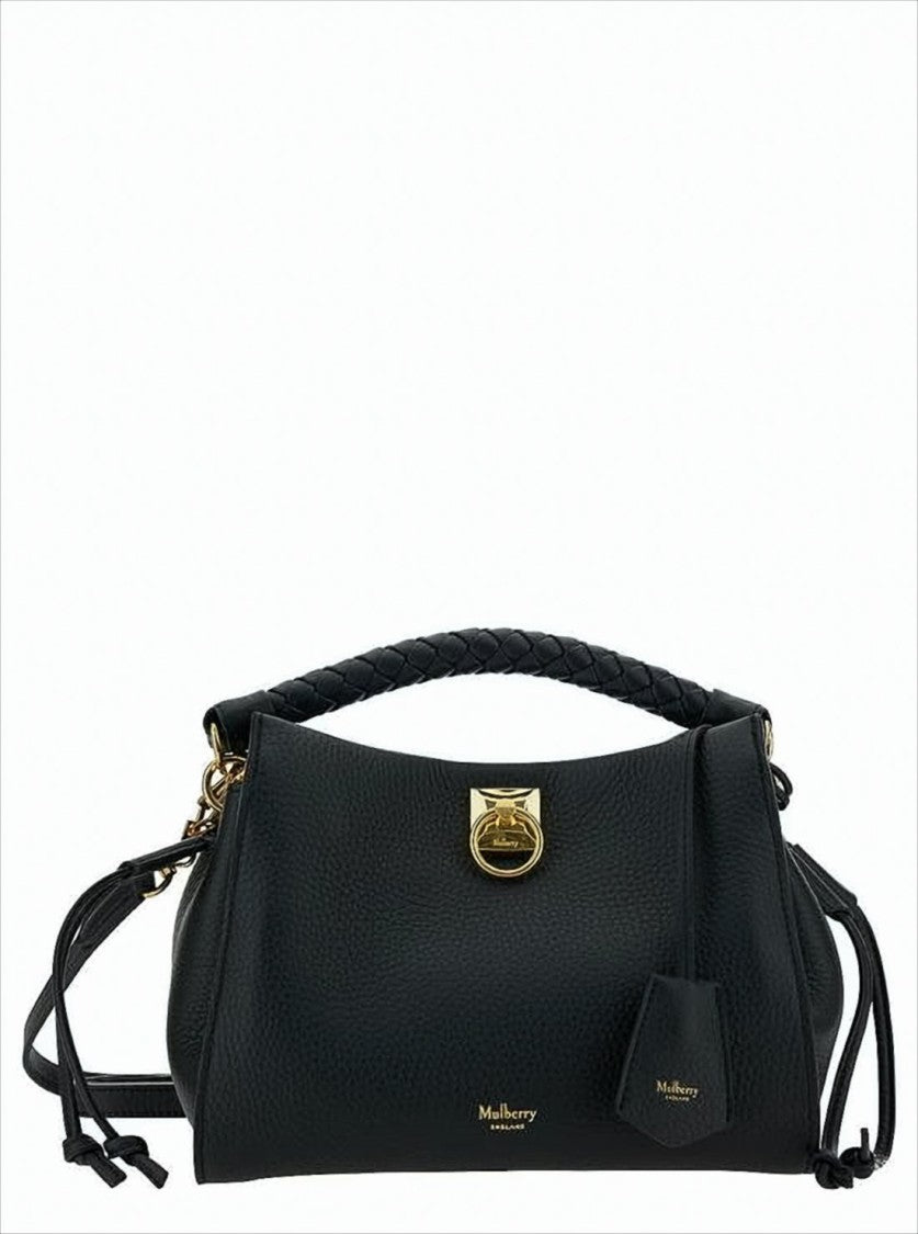 Mulberry Structured Black Pebbled Leather Tote Bag