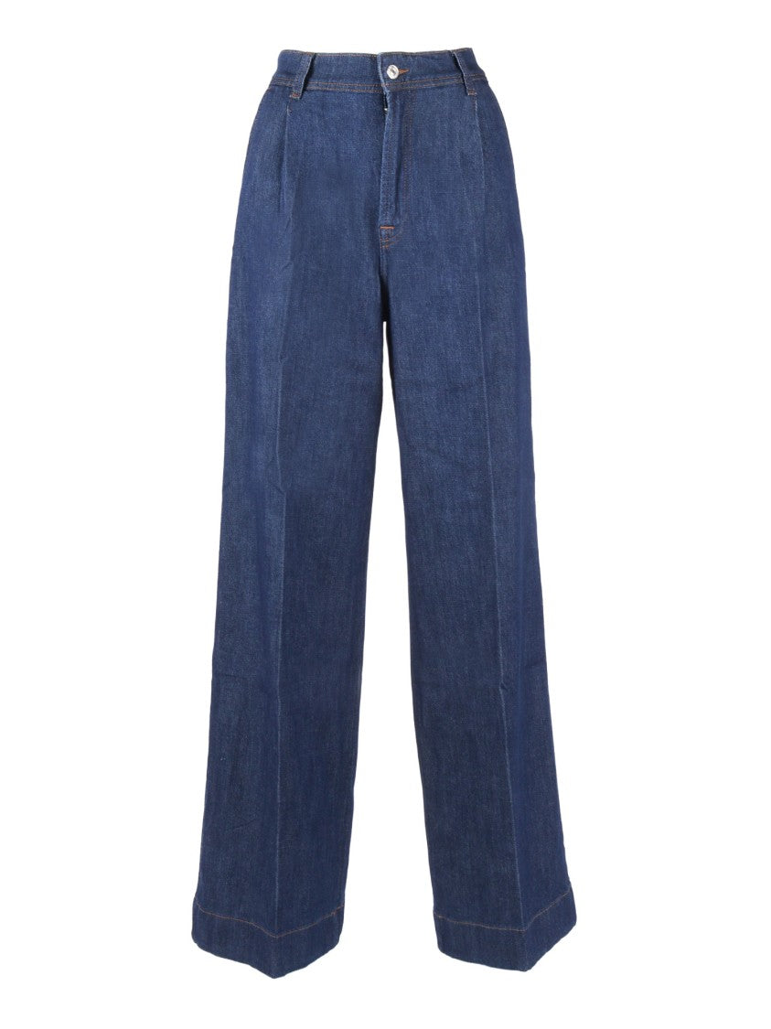 7 For All Mankind Halona Pleated Wide Leg Jeans