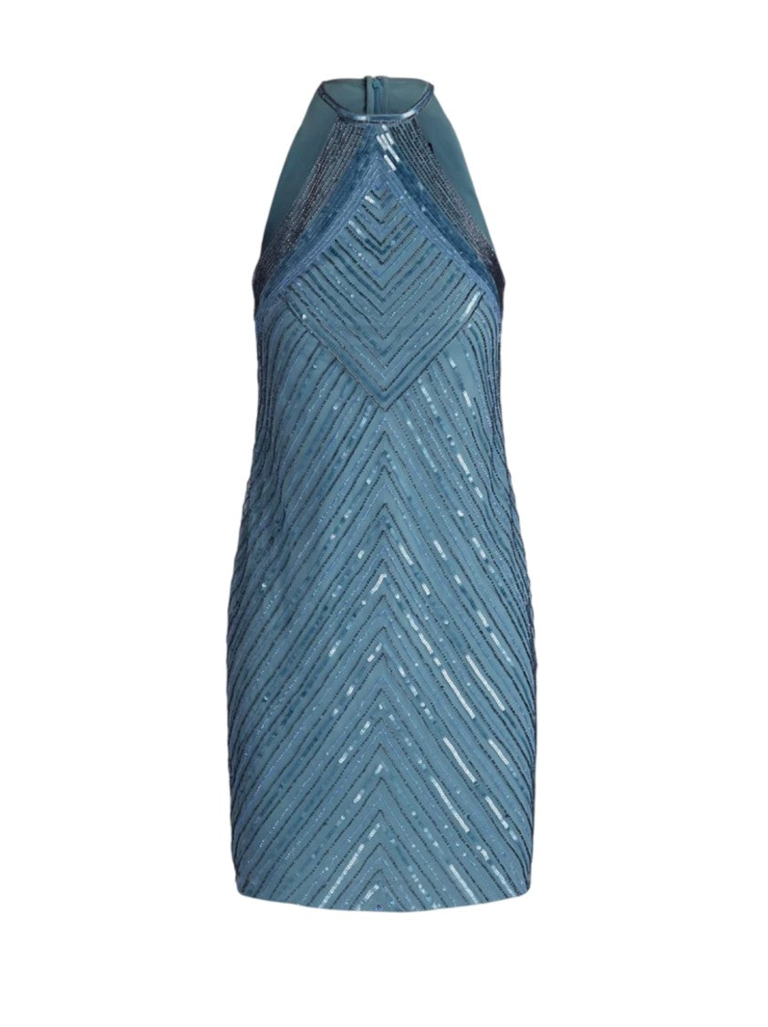 Lauren Ralph Lauren Sequined Mini Dress With High Neckline