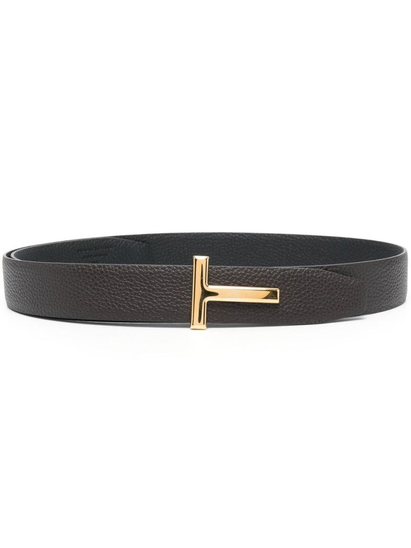 Tom Ford Textured Brown Leather Belt