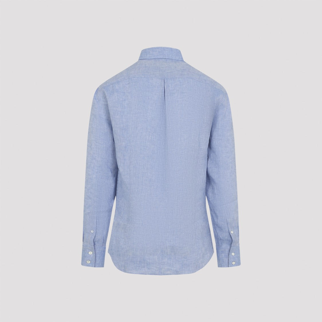 Brunello Cucinelli Mélange Light Blue Linen Button-Down Shirt