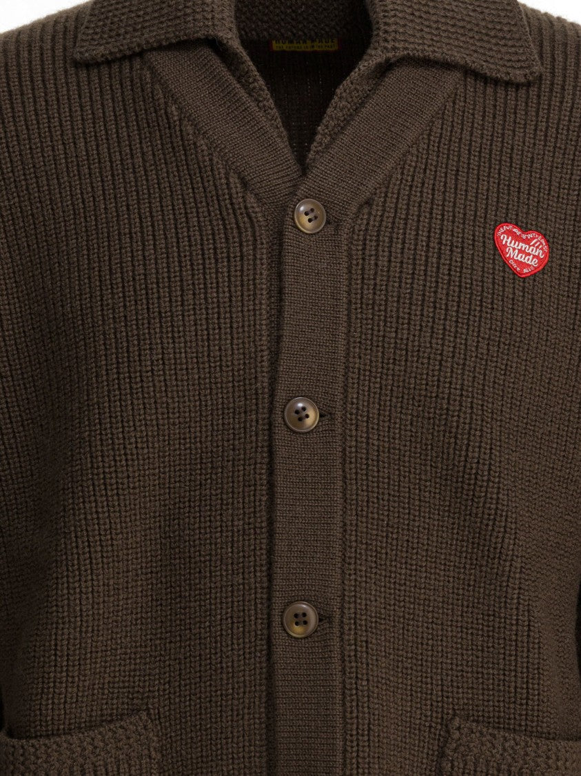 Human Made Knit Wool Cardigan With Classic Collar