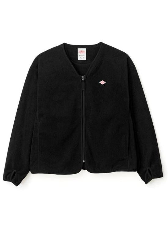Danton Minimalist Black Zip-Up Jacket With Round Neckline
