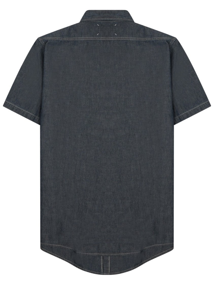 Maison Margiela Short-Sleeve Black Denim Shirt