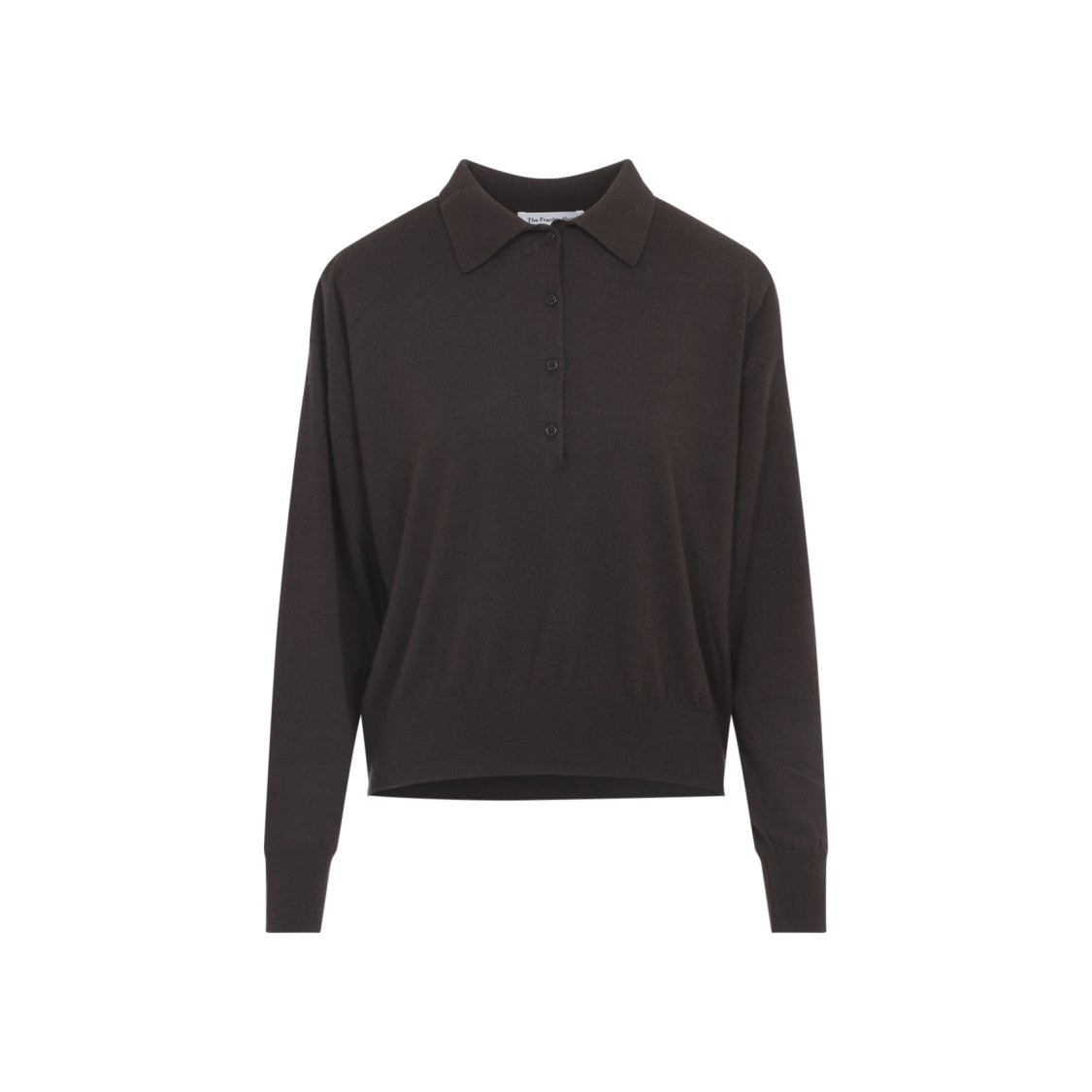 The Frankie Shop Pure Brown Merino Wool Polo