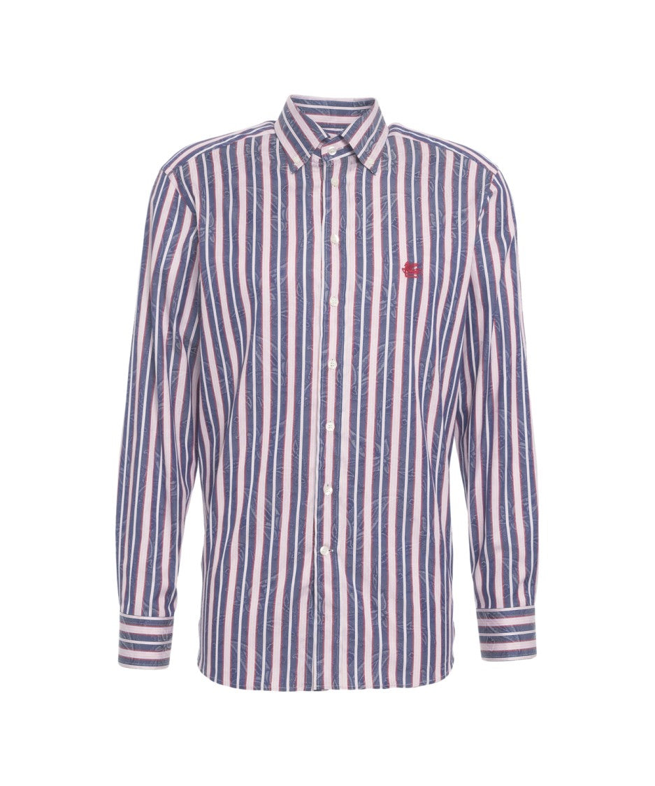 Etro Striped Shirt With Logo Embroidery