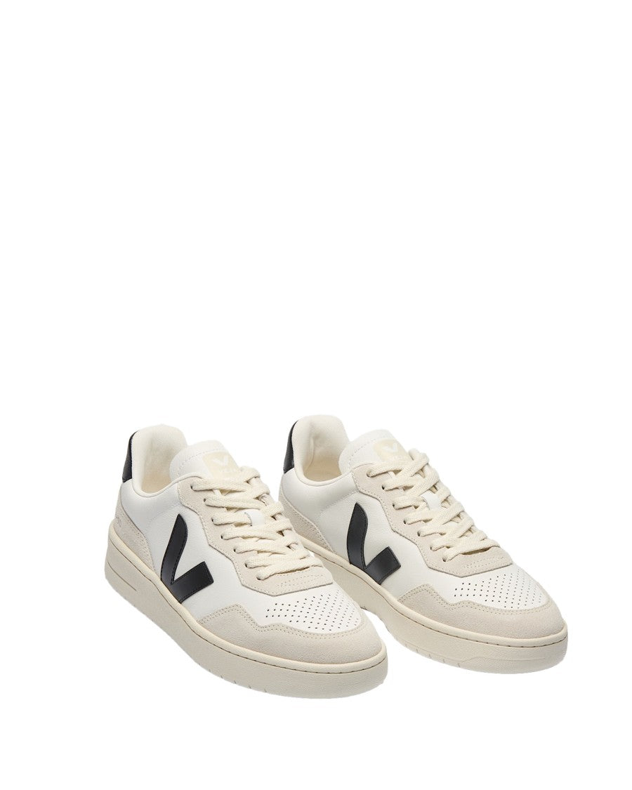 Veja V-90 O.T. Sneakers In White Silver Black