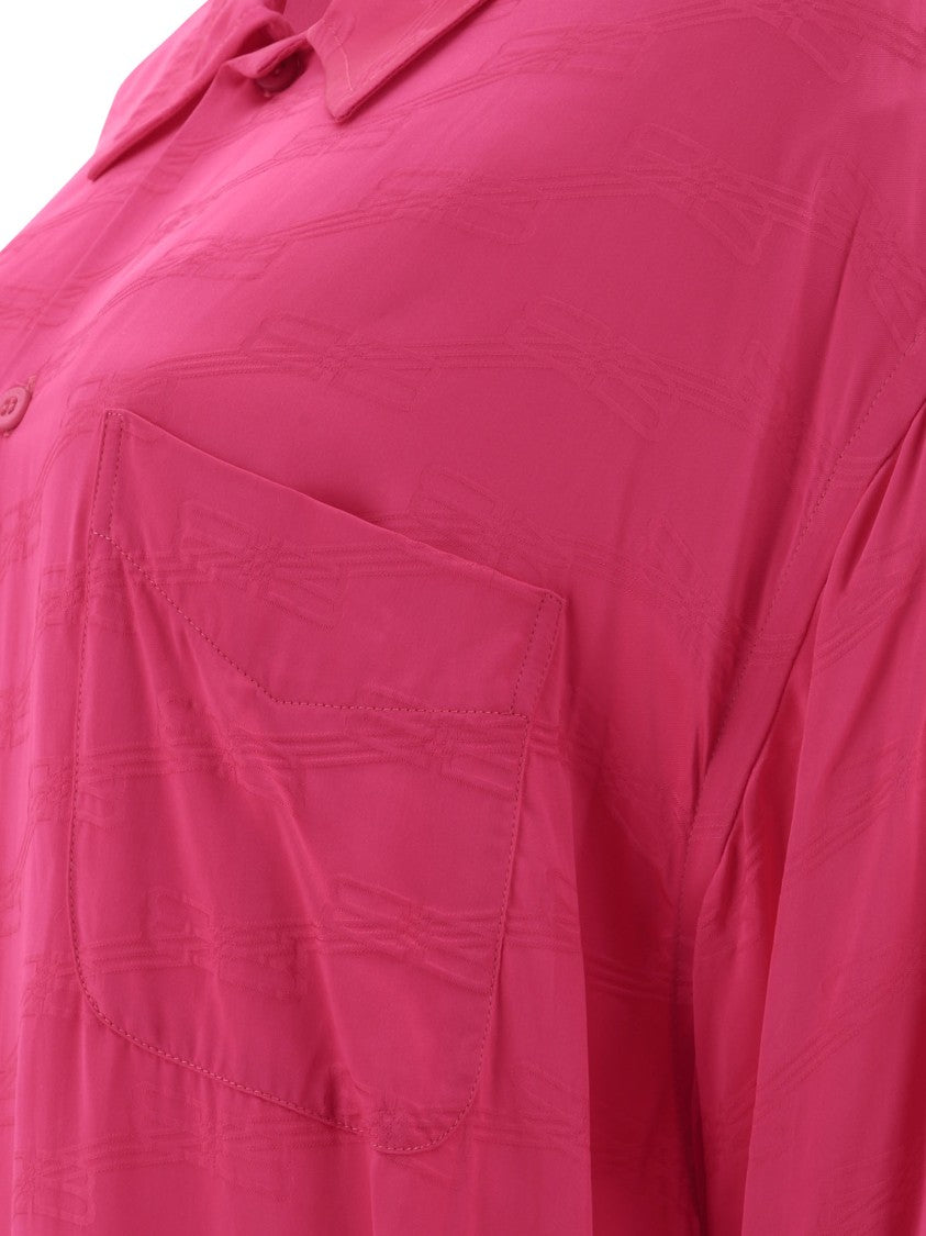 Balenciaga Long Sleeve Jacquard Logo Shirt