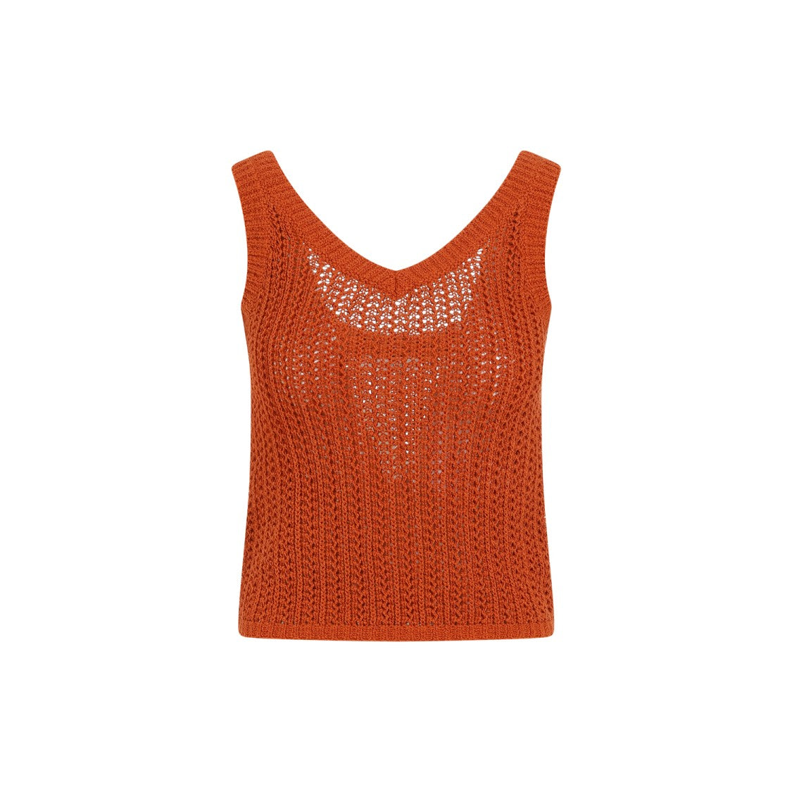 Max Mara Arrigo Crochet Orange Cotton Top