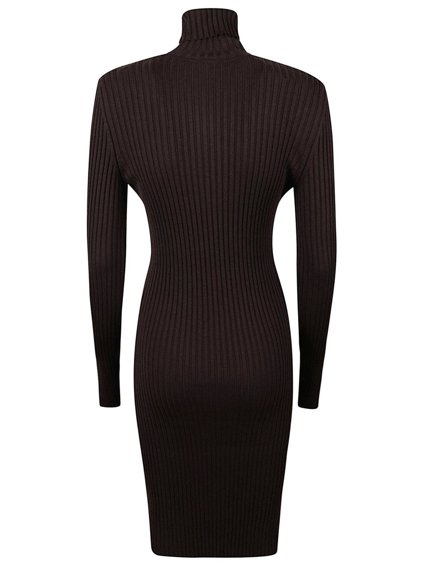 Wolford Knee-Length Ribbed Dress With High Turtleneck By Wolford