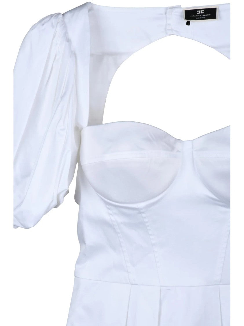 Elisabetta Franchi White Cotton Elastane Women Bustier Top