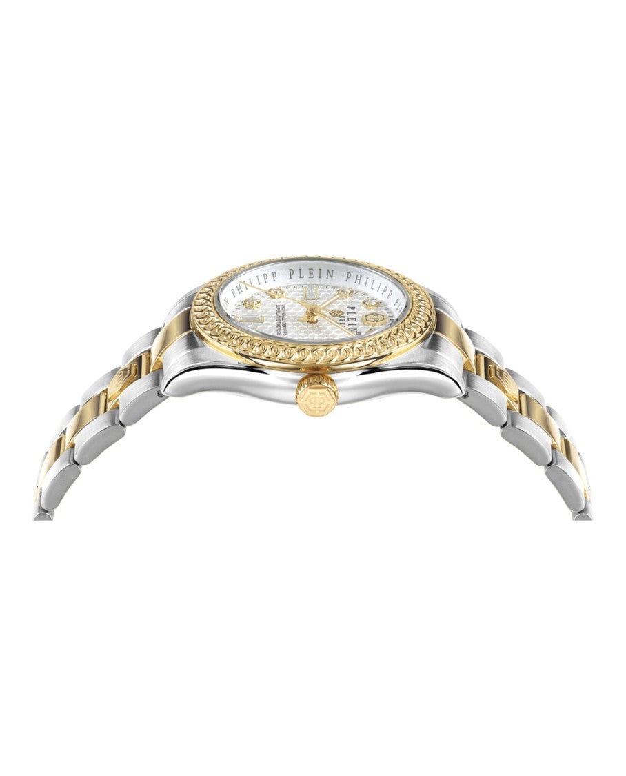 Philipp Plein 36Mm Two-Tone Queen Bracelet Watch With Sunray Dial