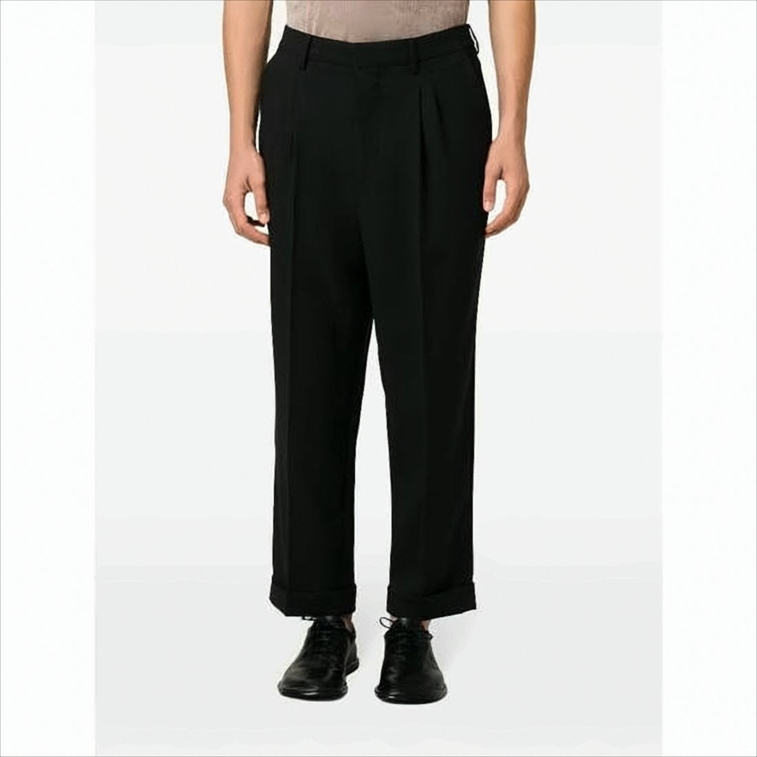 Ami Tailored Black Wool Pants With High Waist