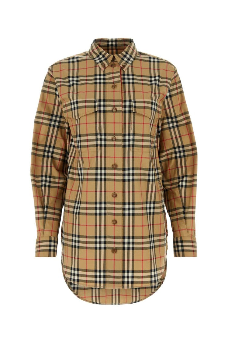 Burberry Embroidered Stretch Cotton Shirt