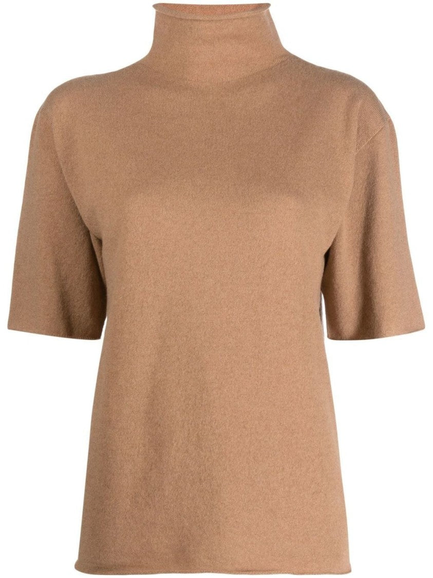 Jil Sander Short Sleeve High Neck Cashmere Sweater