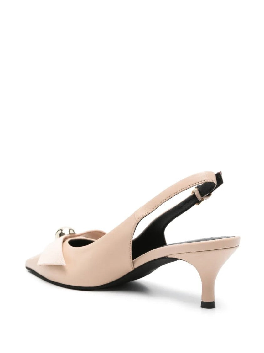 Furla Beige Sheep Leather Slingback Pumps