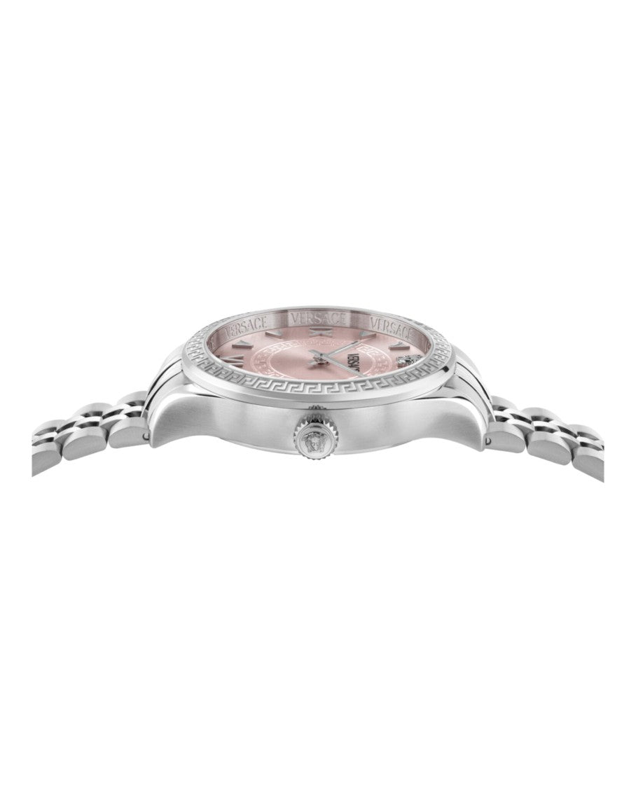 Versace Hellenyium Bracelet Watch With Pink Sunray Dial