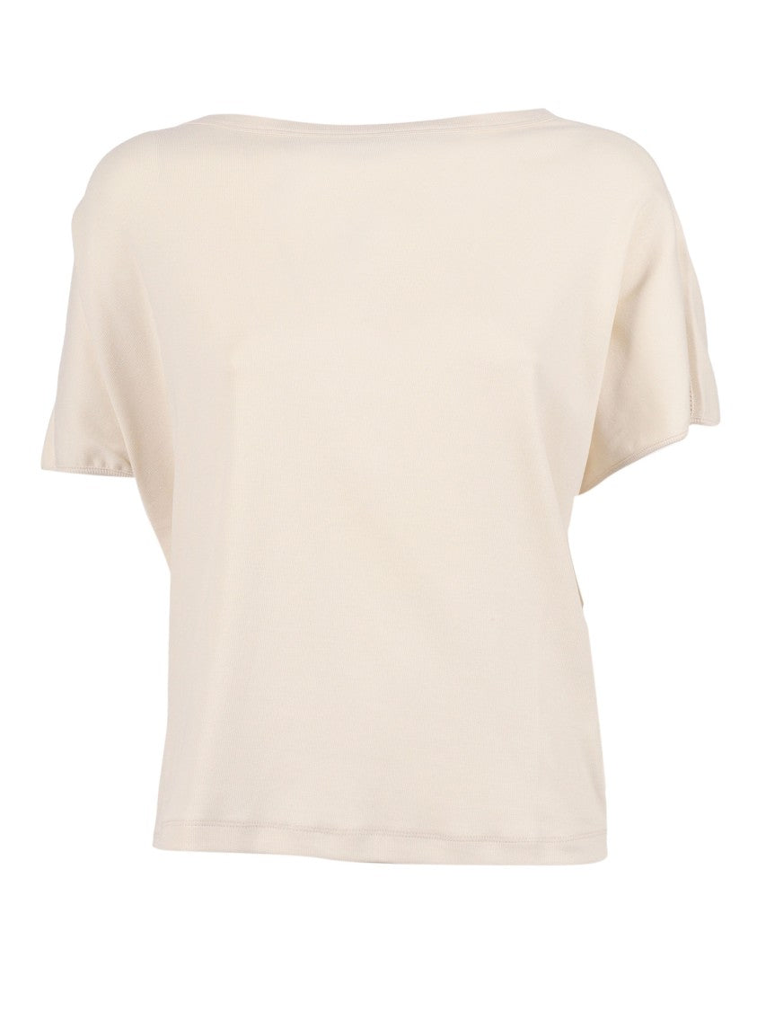 Fabiana Filippi Burro Ribbed Jersey Open Knit Top