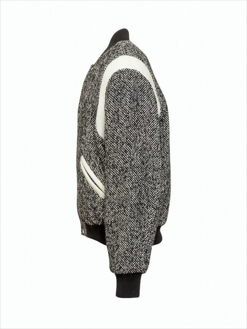 Kenzo Textured Bomber Jacket With Contrast Panels And Button-Up Closure