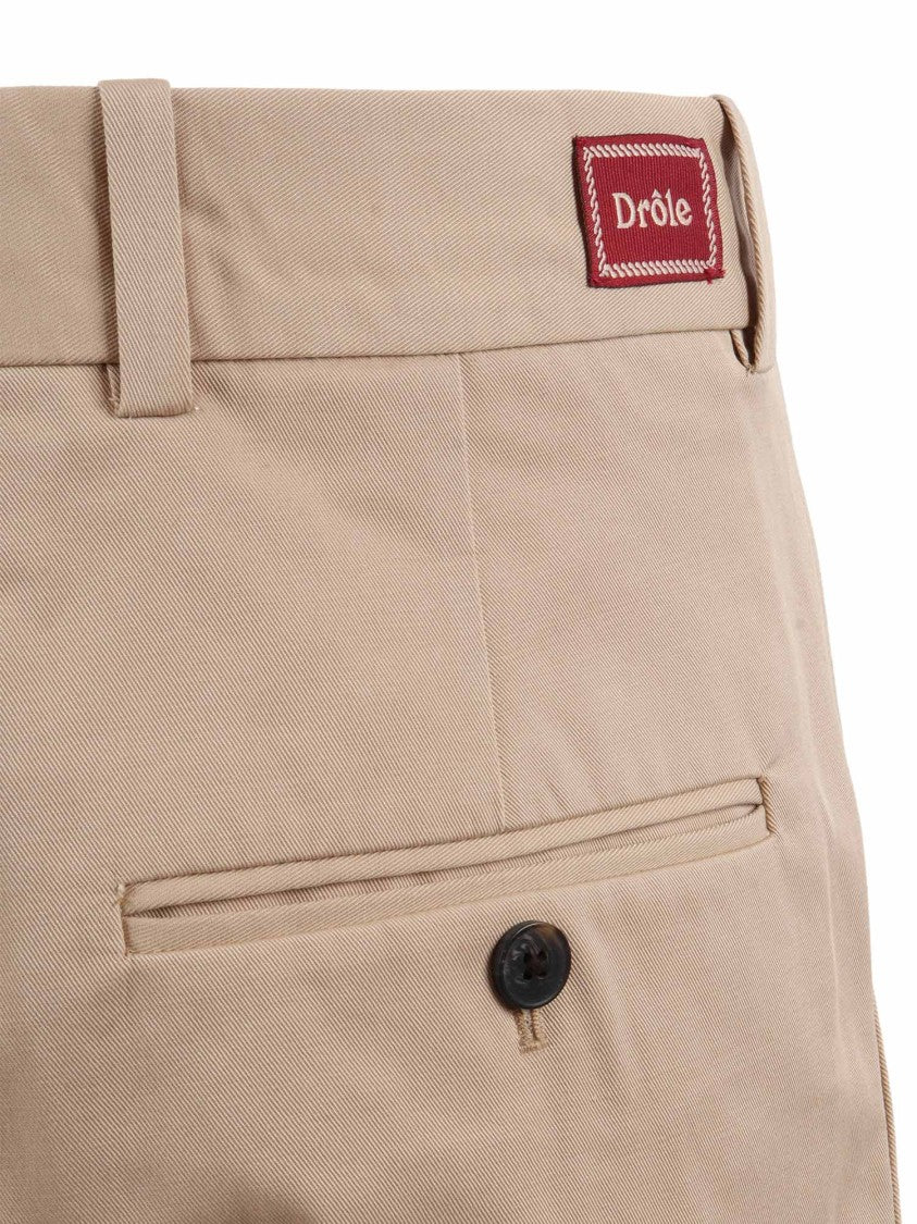 Drôle De Monsieur Beige Pleat Cuffed Cropped Pants
