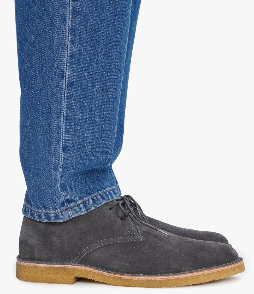 A.P.C. Asphalt Grey Suede Split Leather Ankle Boots
