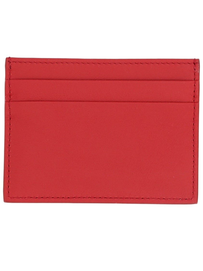 Dolce & Gabbana Rectangular Metallic Logo Leather Card Holder