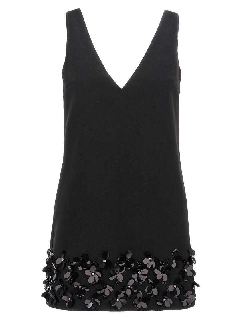 Self-Portrait 'Black Crepe 3D Sequin Mini' Dress
