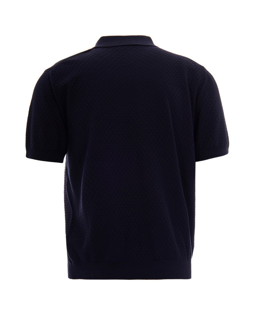 Paolo Pecora Blue Knit Polo Shirt