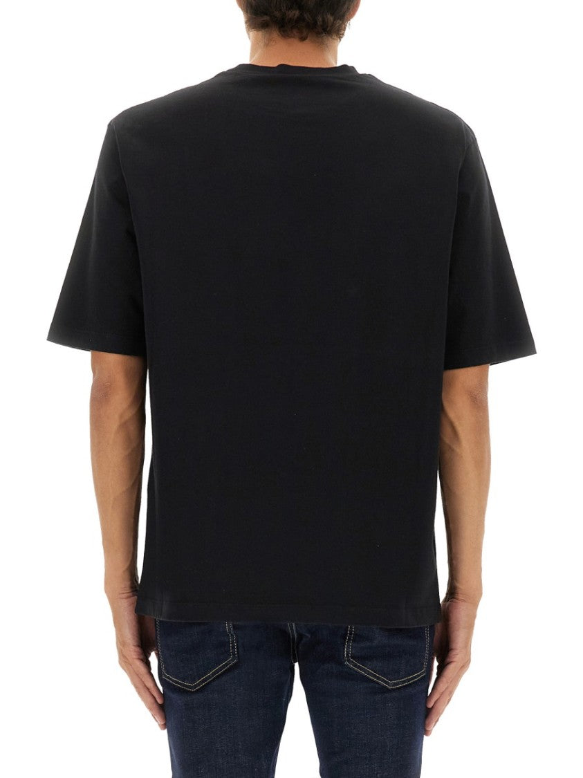 Dsquared2 Black Cotton T-Shirt With Vibrant Logo