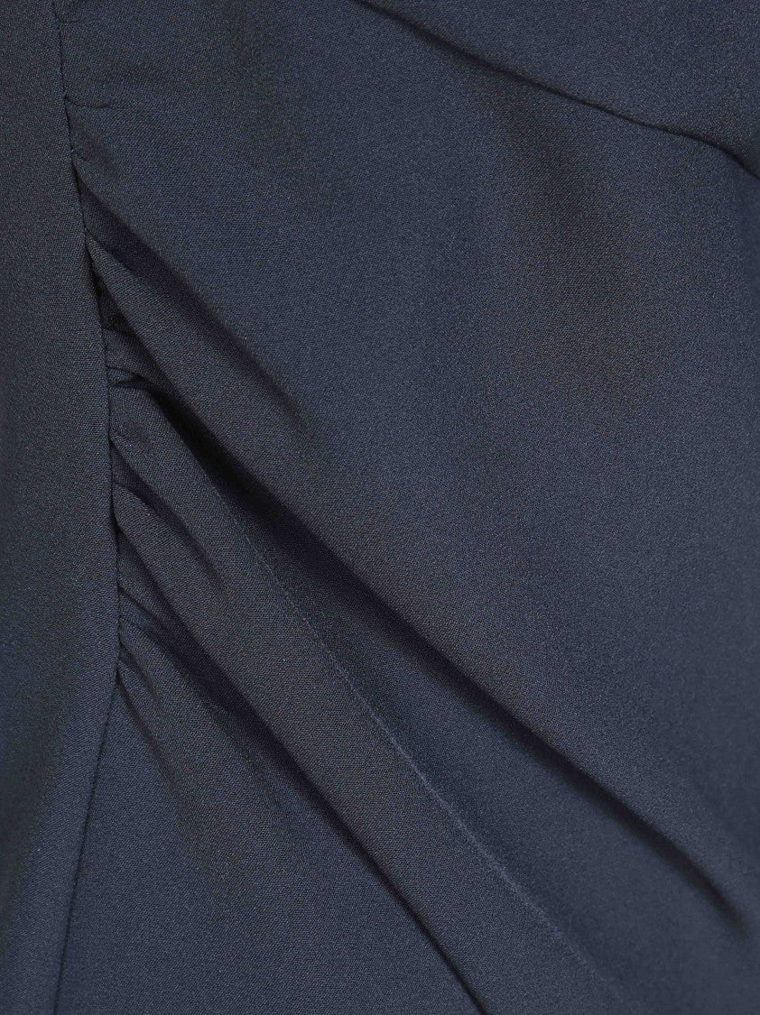 Pinko Carasino Technical Crepe Off-Shoulder Mini Dress
