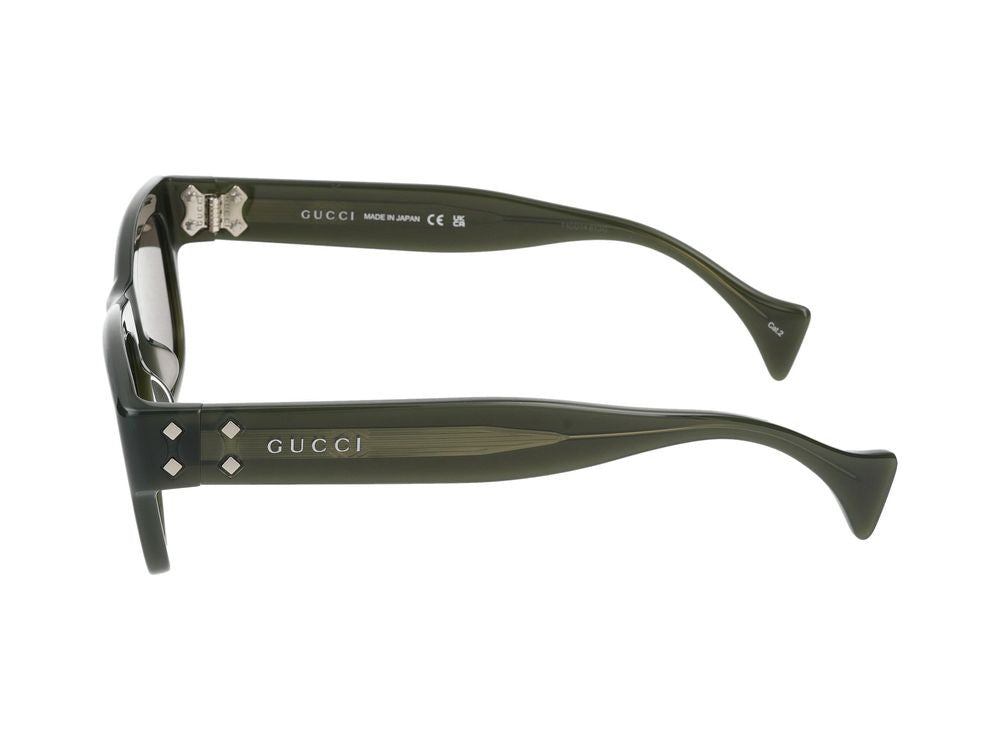 Gucci Green Metallic Accents Square Acetate Sunglasses