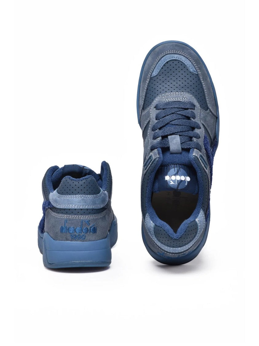 Diadora Heritage Blue Leather Terry Basket Sneakers