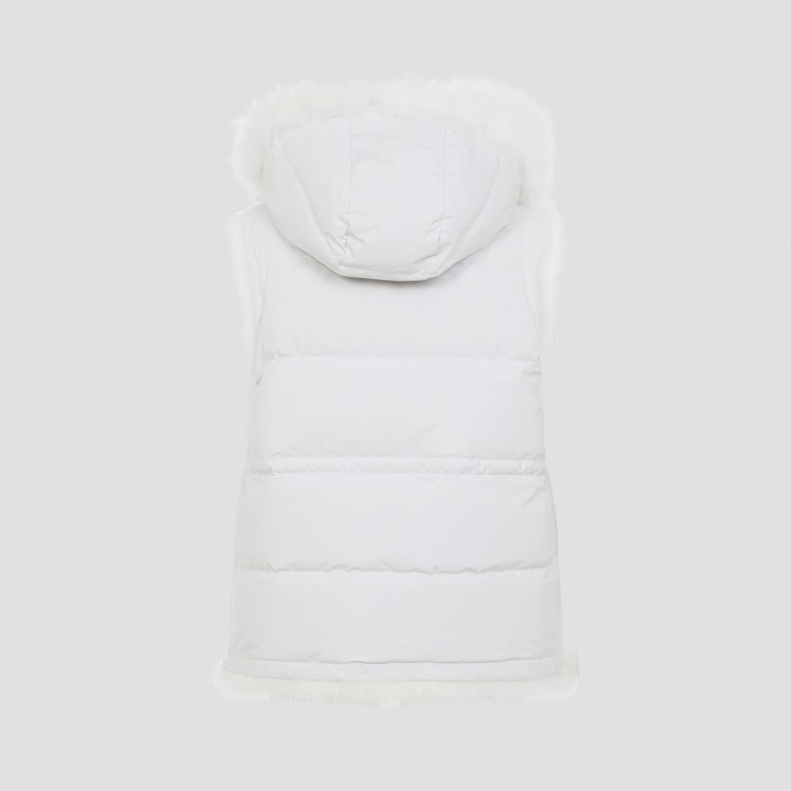 Yves Salomon Double-Faced White Lamb Gilet With Quilted Design